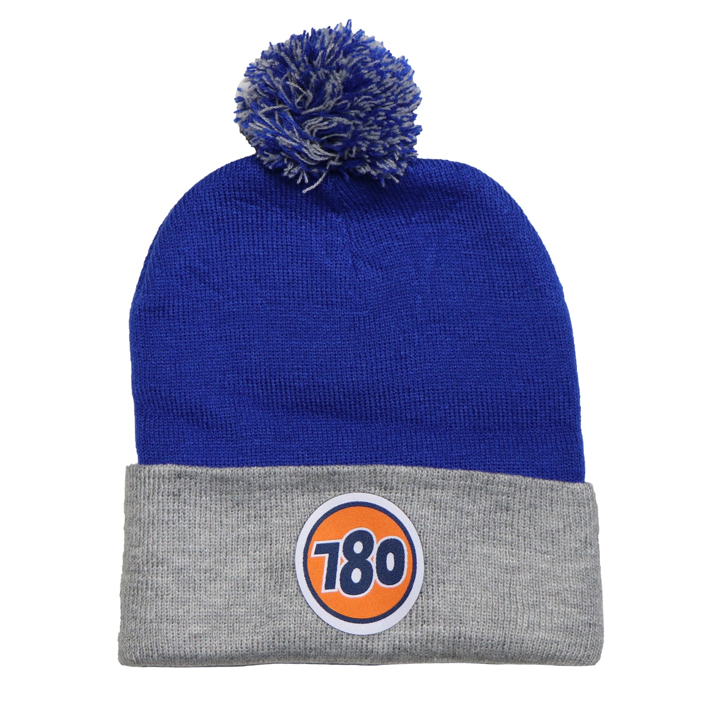 76 Pom Toque - Royal/Grey