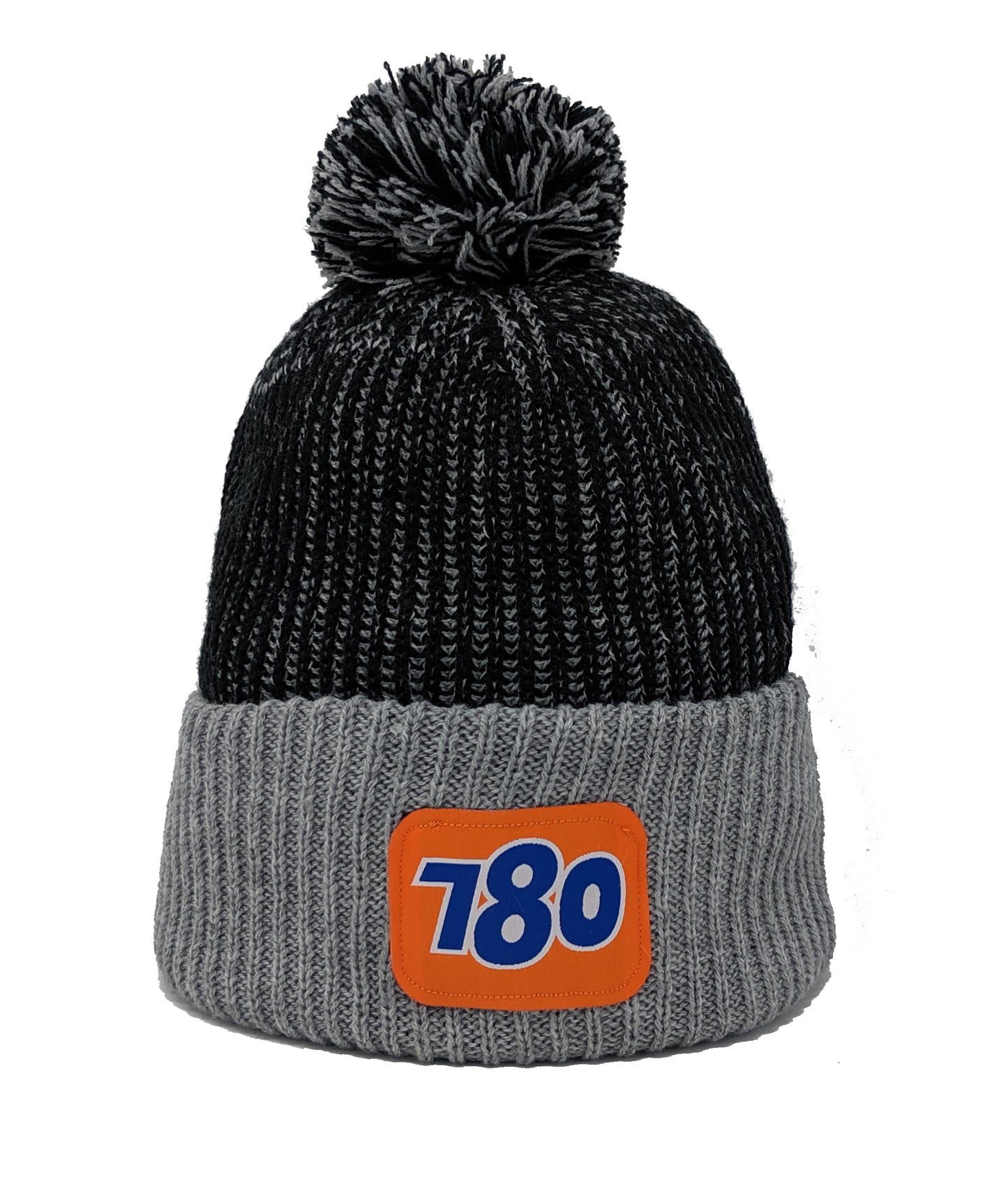 76 Woven Pom Toque - Black/Grey