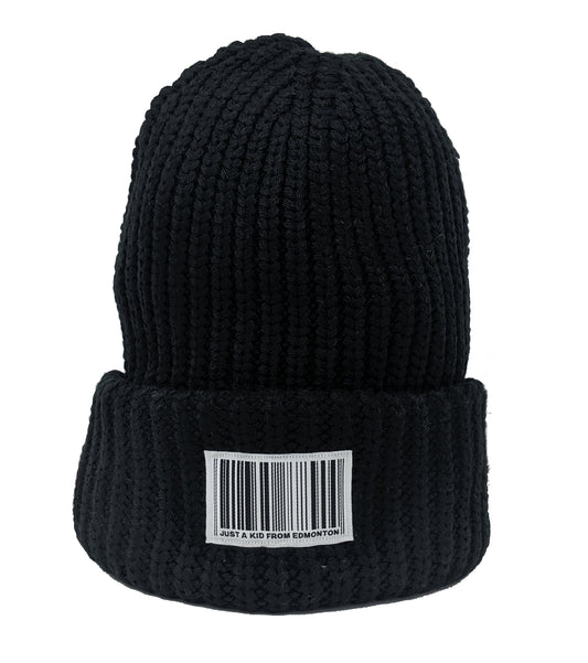 Barcode Woven Toque - Black