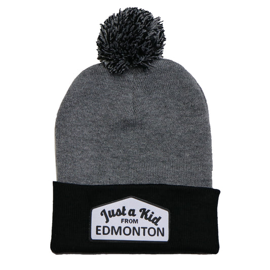 Just A Kid Pom Toque - Grey/Black