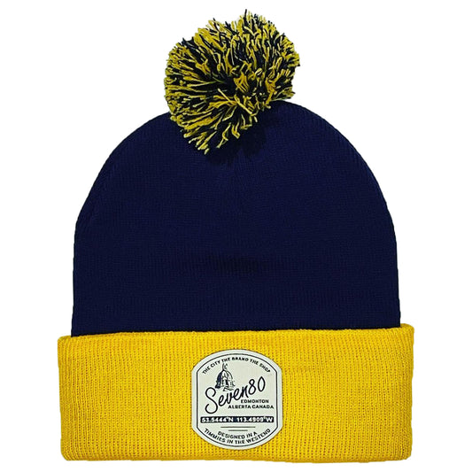 Timmies Pom Toque - Navy/Gold